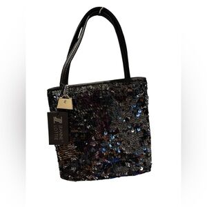 Jeanne Lottie Small Black Sequin Evening Bag